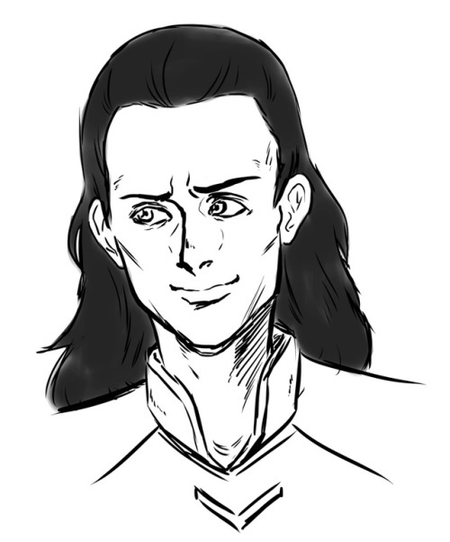 Quick doodle of Loki, god of turning into snakes and then...