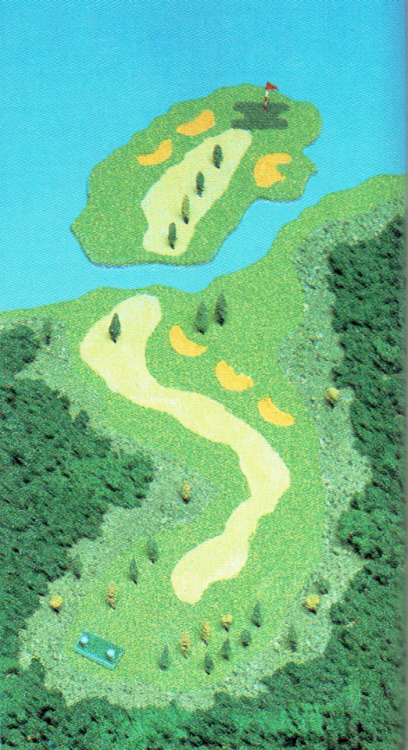 thevideogameartarchive:Golf course artwork from ‘Famicom...
