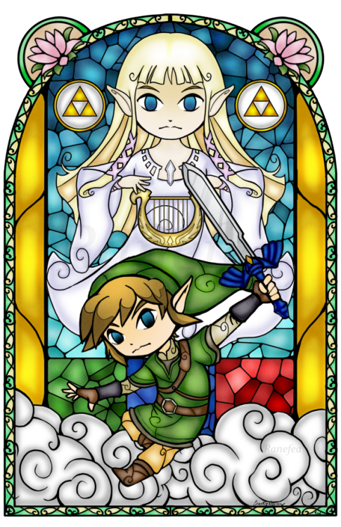 retrogamingblog - Legend of Zelda Stained Glass Stickers made by...