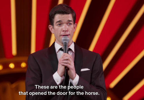 animentality:John Mulaney comparing Donald Trump to a horse in...
