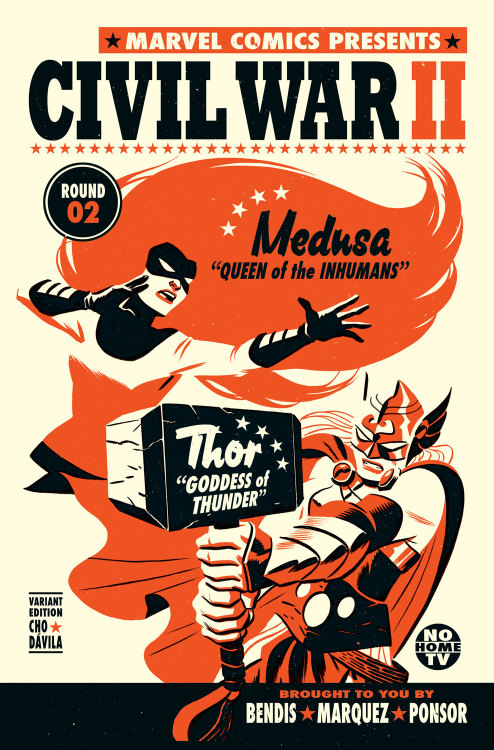 spaceshiprocket - Civil War II variant covers by Michael Cho and...