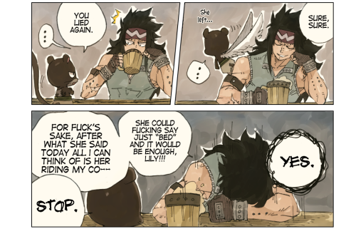 rboz:day 3 prompt - dirty talkThe bet was to make Gajeel...