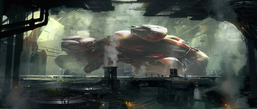 cinemagorgeous:Sci-fi concept art by Maxim Revin.