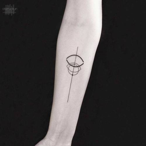 Tattoo tagged with: small, abstract, anatomy, line art, tiny, okanuckun,  eye, ifttt, little, inner forearm, medium size, fine line 