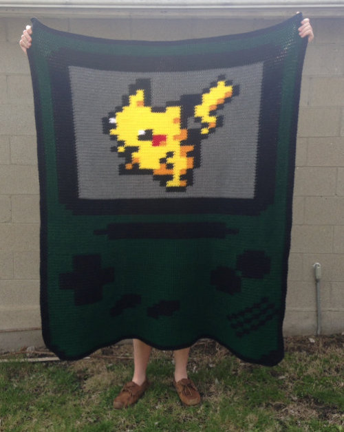 retrogamingblog:Pokemon Gameboy Blankets made by Haley Banks