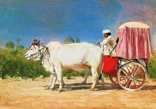 artist-vereshchagin:Vehicle in Delhi, 1875, Vasily...