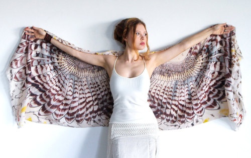 wickedclothes - Cotton Winged Owl ScarfHandmade out of...