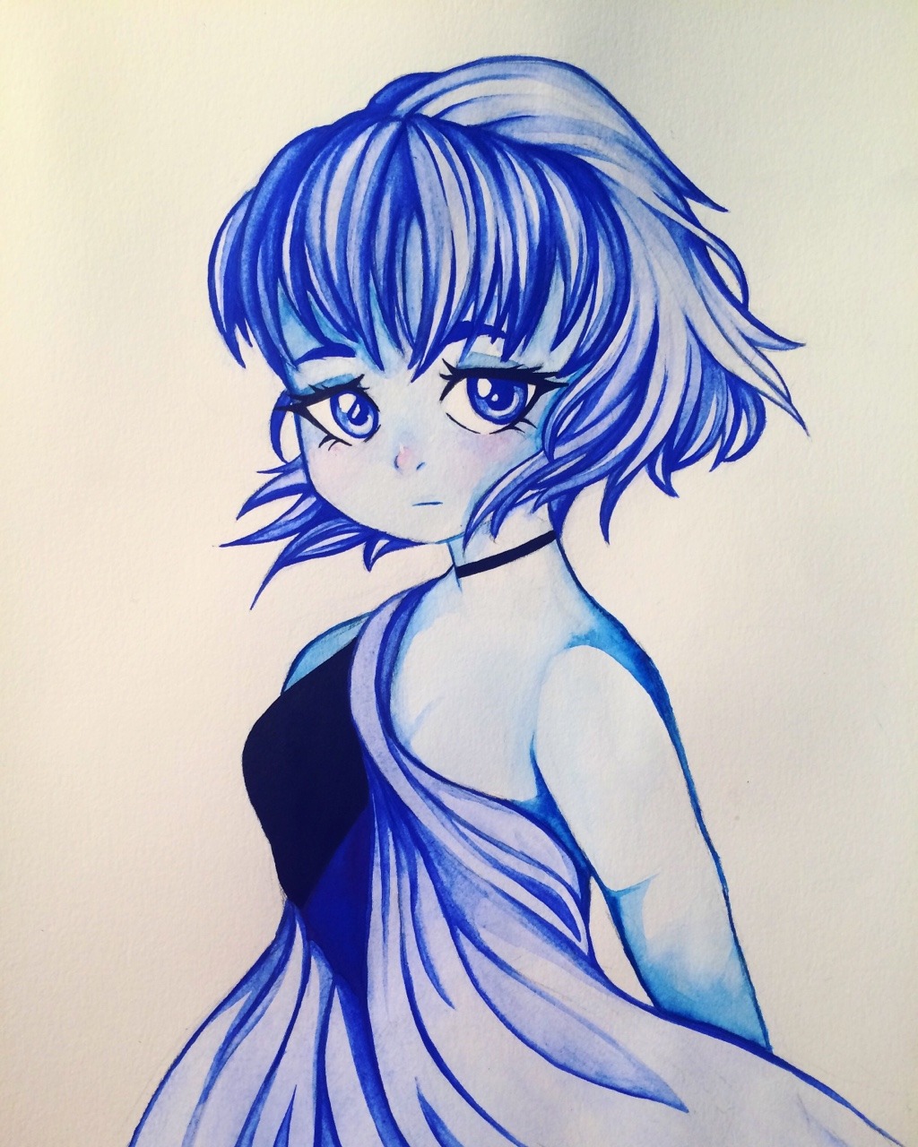 I felt like drawing lapis lazuli from Steven universe but try to draw her again one day because I think I could do better