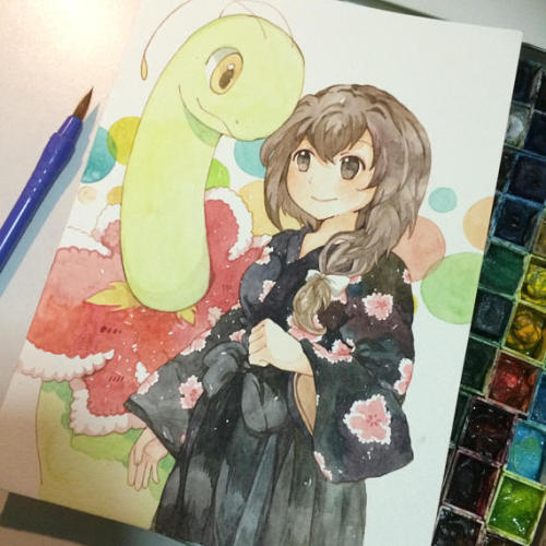 retrogamingblog:Pokemon Watercolor Commisions made by Alina...