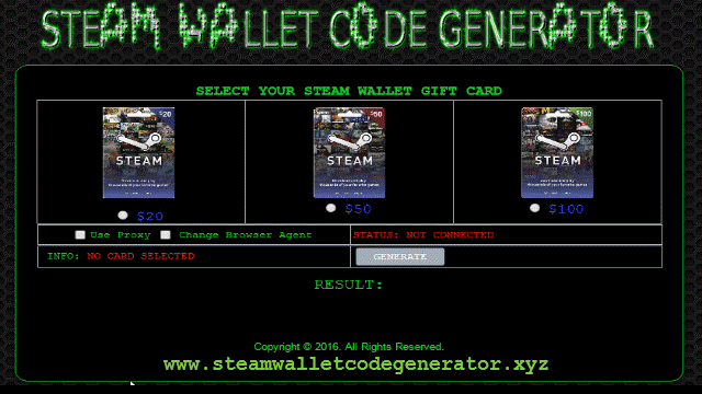 Free Steam Wallet Gift Card Codes Generator