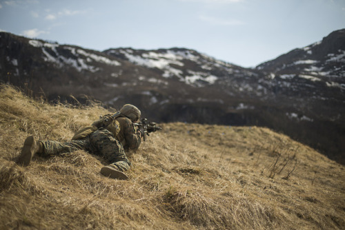 Norwegian Coastal Ranger Commandos (KJK) and U.S. Marines with...