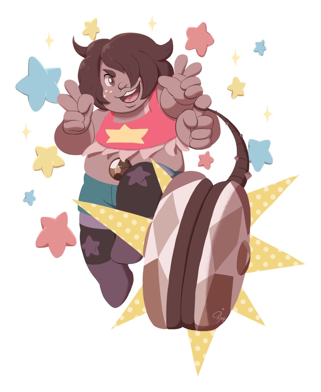 What a BEAU-TI-FUL day! 💛 I realized I hadn’t drawn my favorite fusion yet. So I had to rectify that. #SmokyQuartz4Ever