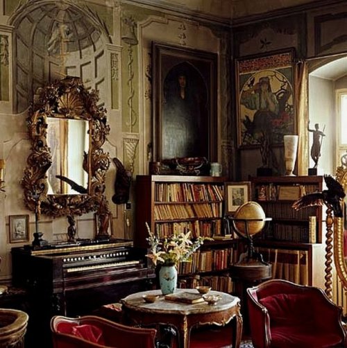 themaninthegreenshirt - Alphonse Mucha’s Library / Sitting Room,...