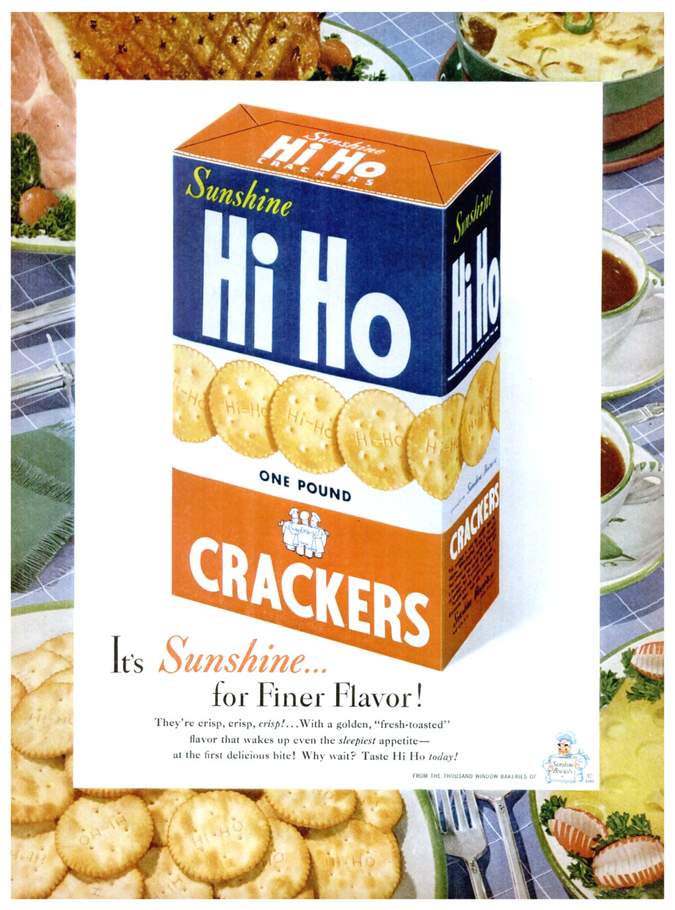 Sunshine Hi Ho Crackers - 1950