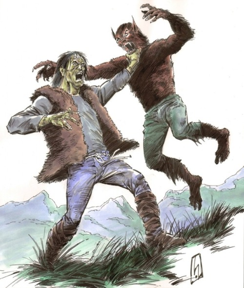michaelallanleonard - Frankenstein’s Monster vs. Werewolf by...