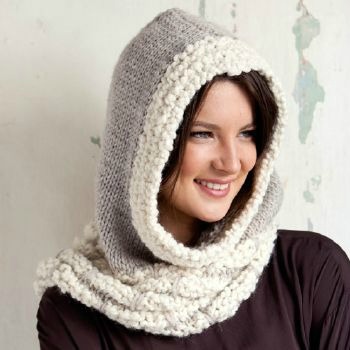 tricoter une echarpe capuche femme