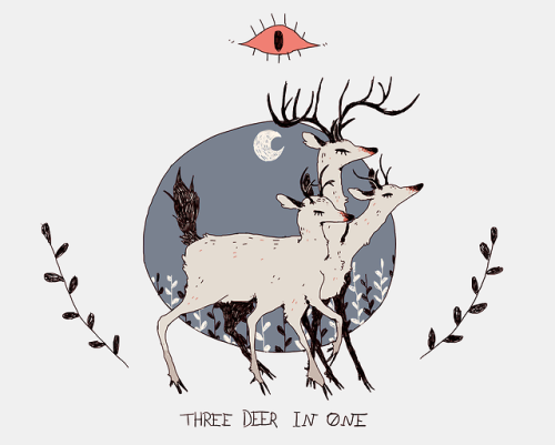 cursesforsale:three deer in one