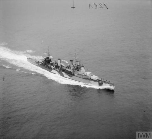hms-exeter - Aerial Photograph of HMS Jamaica underwaySource