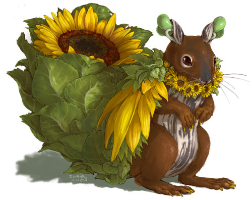 iguanamouth - a sunflower squirrel commission for ashley - THEY...
