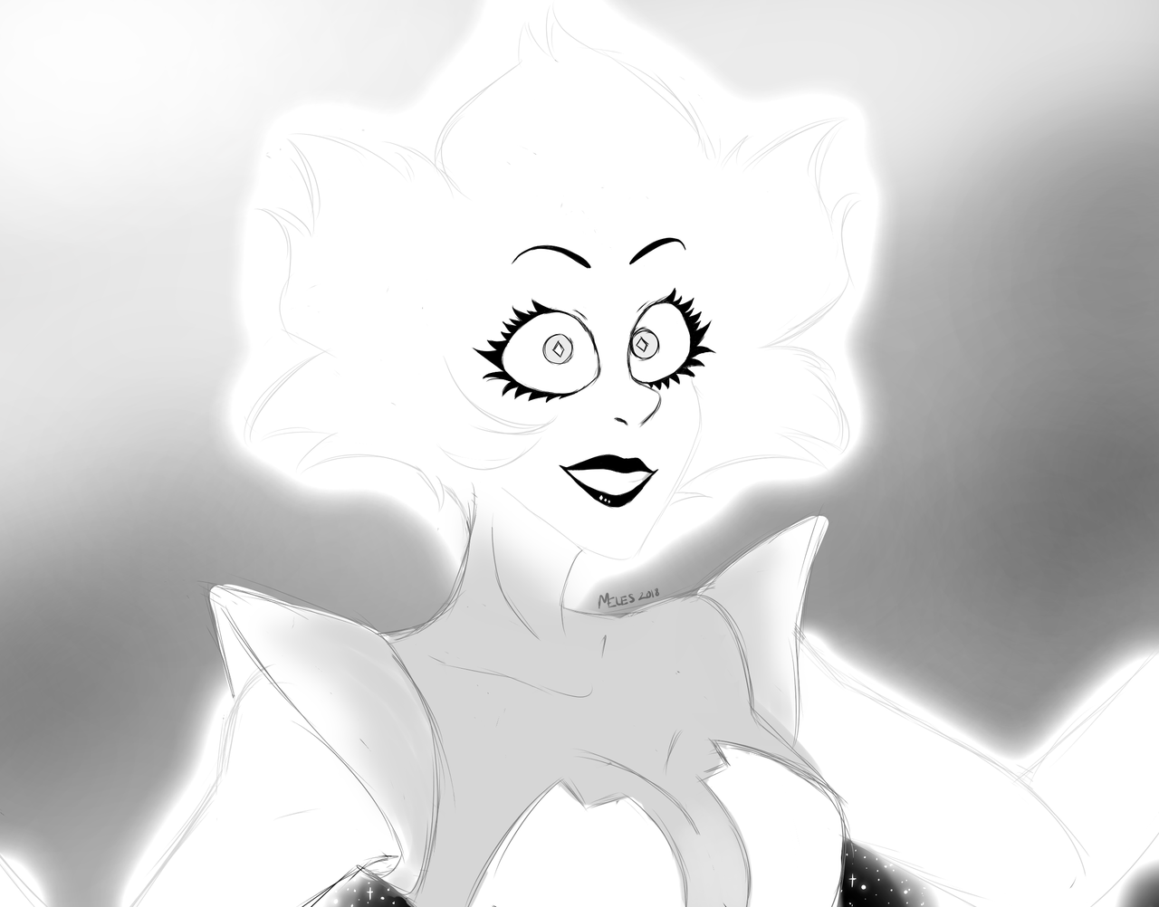 “Hello, Starlight!” Gathered enough motivation after the newest SU episode to draw the literal goddess that is White Diamond (along with a bonus White Pearl) ovo