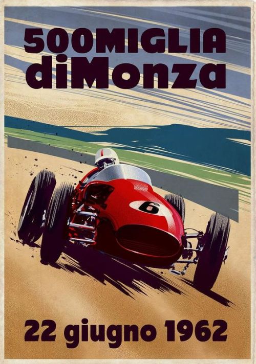 frenchcurious - Affiche des 500 Miglia de Monza 1962 par Luis...