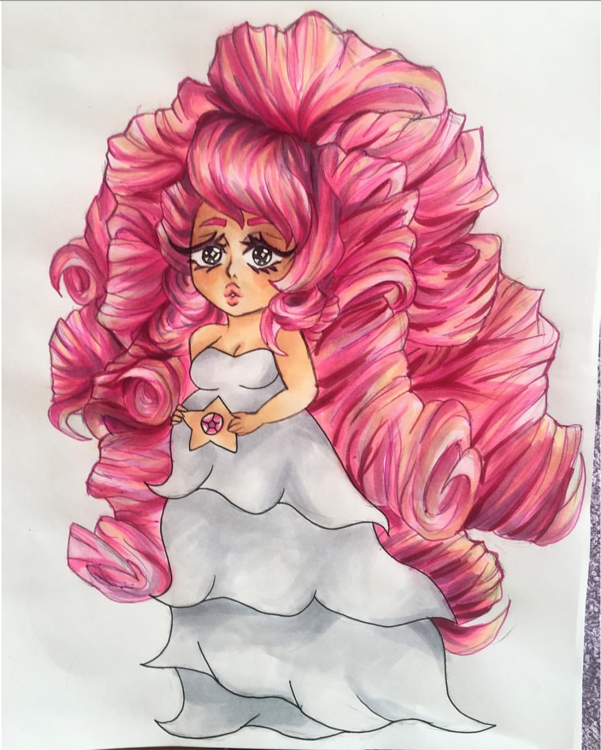 Rose Quartz Done with copic markers, sorry for my inactivity. I’ll try and be more active