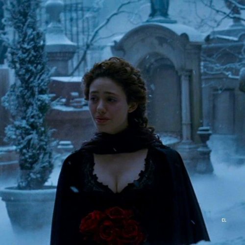 Christine Daae (Emmy Rossum) Black mourning dress. The Phantom...