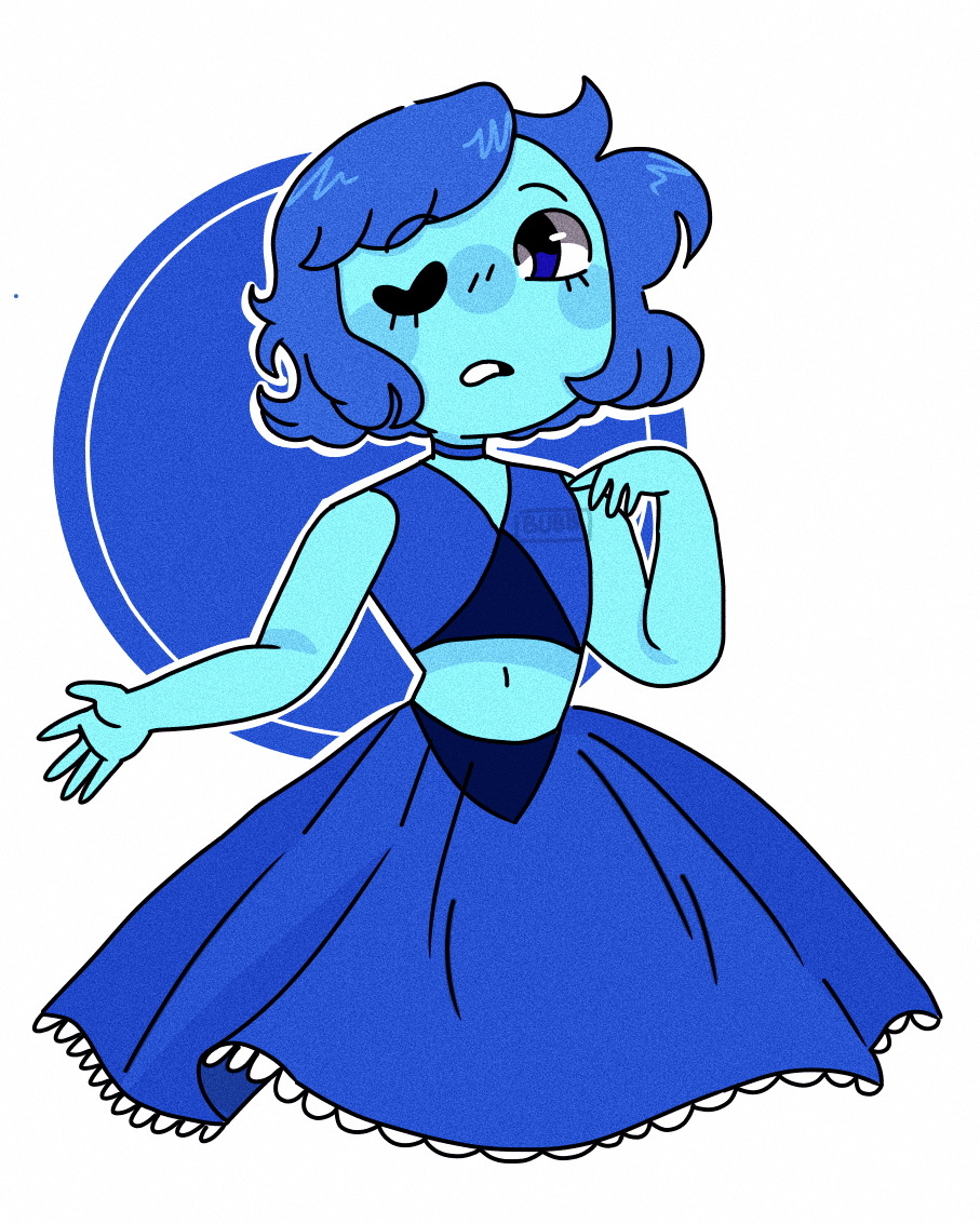I was doing lapis lazuli scribbles and I decided to digitize one of the many that I had done, so this is the result ~