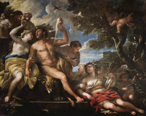 Luca Giordano - Hercules and Omphale (c.1670), and detail with...