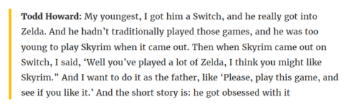majestic-seagull:Todd Howard sold Skyrim to his own son I’m