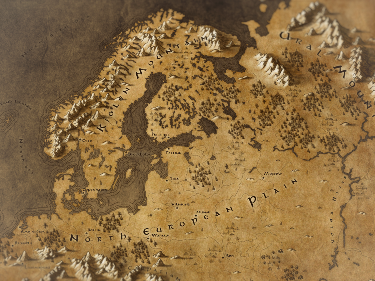 Callum Ogden – Map of Europe in a Fantasy Tolkien Style I’ve been...