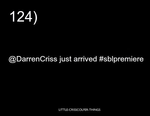 Little CrissColfer Things 124 - “@DarrenCriss just arrived...