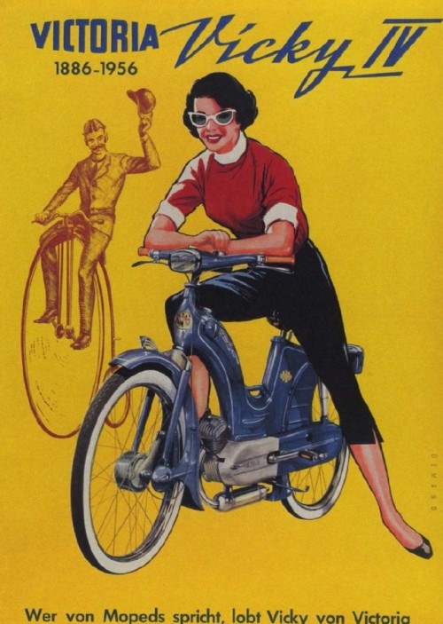 elza32358 - 1956 German ad for the Victoria ‘Vicky’ IV moped....