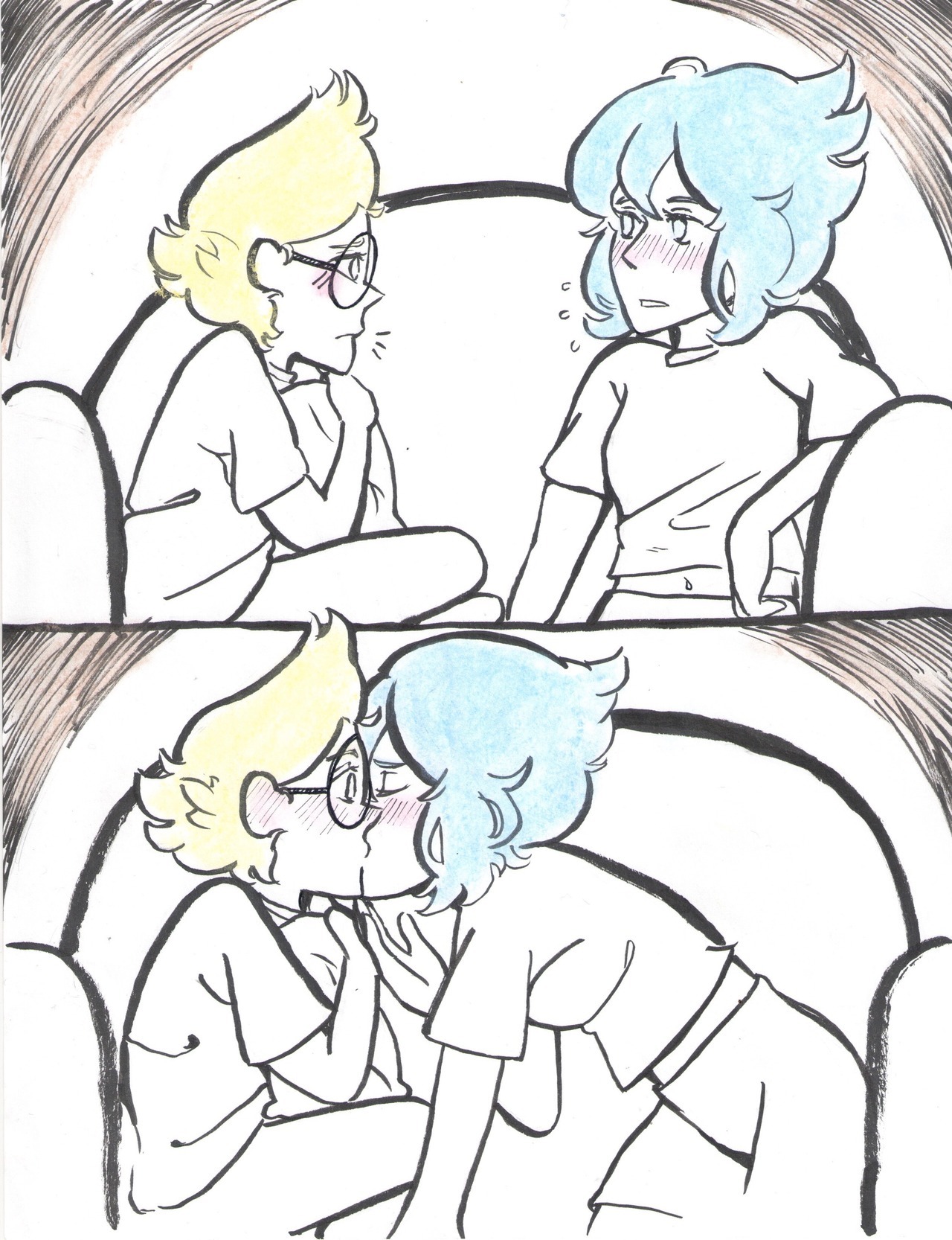 i read this beautiful fic a while ago n today it inspired me to draw some lapidot… the name of the fic is Pyrohydriscence by @seedserotiny