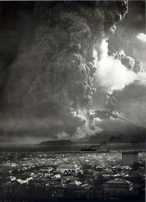 furtho - Eruption of Sakurajima volcano, Kagoshima, Japan, 1914...