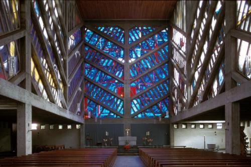 germanpostwarmodern - Interior of the Church St Florian (1961-63)...