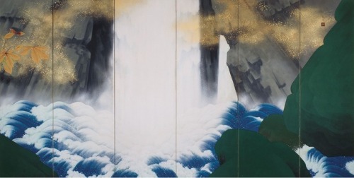 fujiwara57 - byōbu-e 屏風絵 - peinture sur paravent deShindō Reimei...