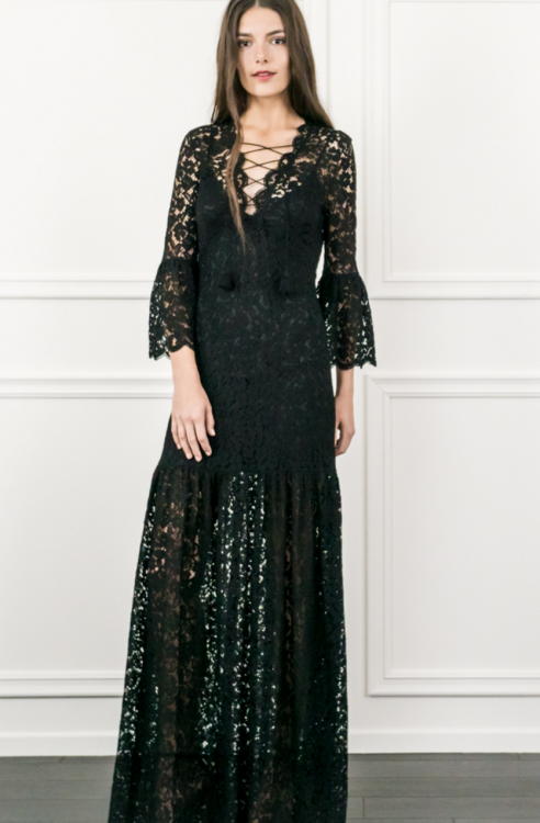 I absolutely adore the elegant Andoni Lace Maxi Dress. The...
