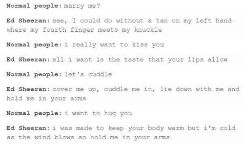 1dstockholmsyndrome:Will you marry me Ed Sheeran?