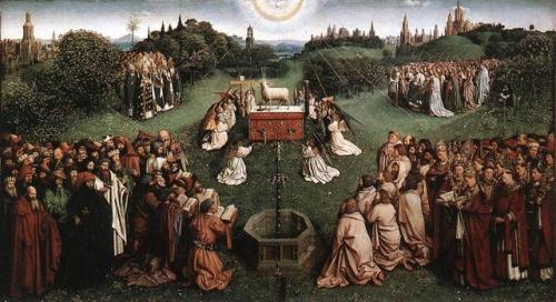 artist-vaneyck:Adoration of the Lamb, Jan van EyckMedium:...