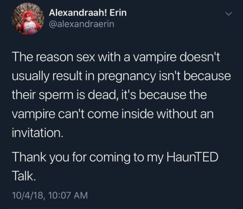 dr-archeville - [text - “The reason sex with a vampire doesn’t...