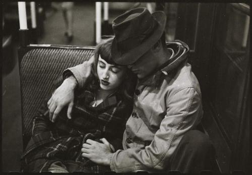 wehadfacesthen - Couple on the subway, New York City, 1946,...