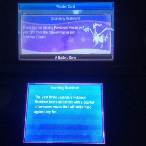 the legendary pokemon event to get either a shocking zekrom and...