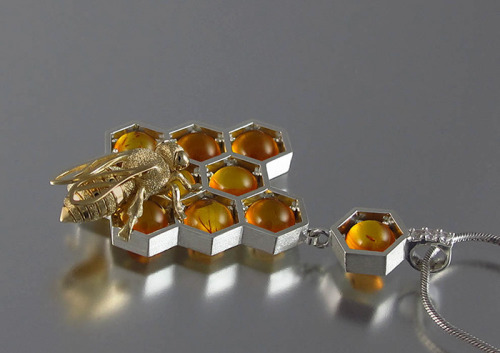 culturenlifestyle:Adorable Honeycomb JewelryNatalia Moroz,...