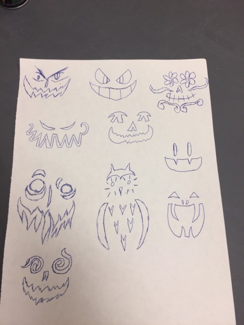 Drew some ideas for pumpkin carving