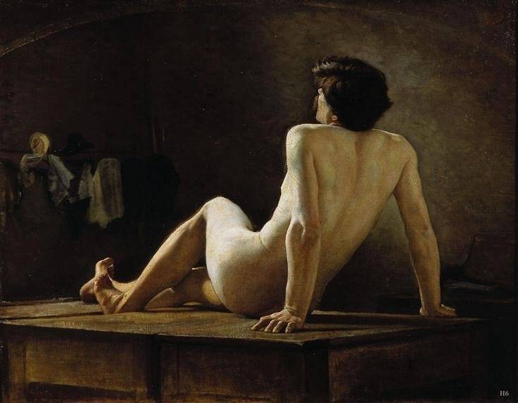 Demetrio Cosola (1851-1895), Male Nude. Late 19th century Italian classicism. Repost @henrymillerfineart on Instagram.