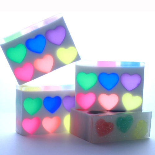lilac-soap - Rainbow Hearts Soap