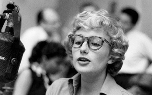 wehadfacesthen - Singer Blossom Dearie in the recording studio,...
