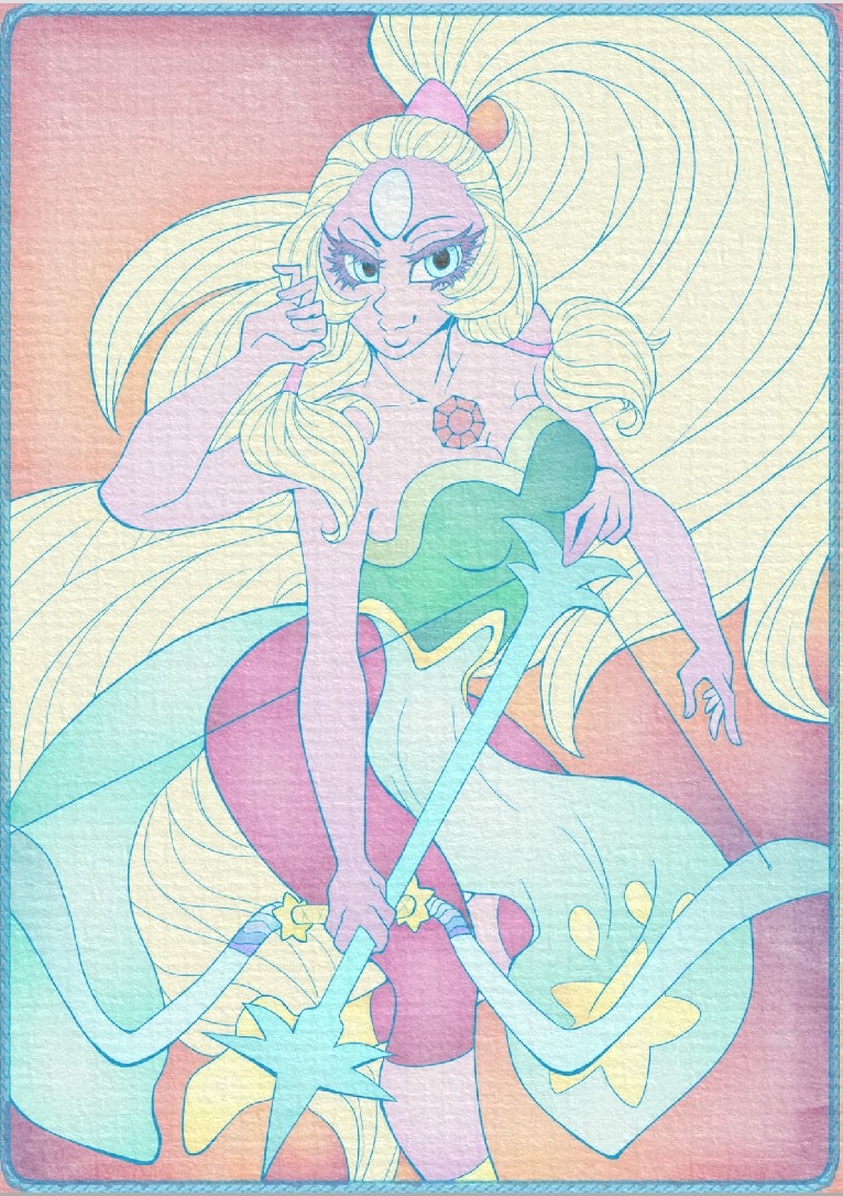 I colored Opal, and I couldn’t decide which version I liked better! I added the source to the artist who did the lineart 😏