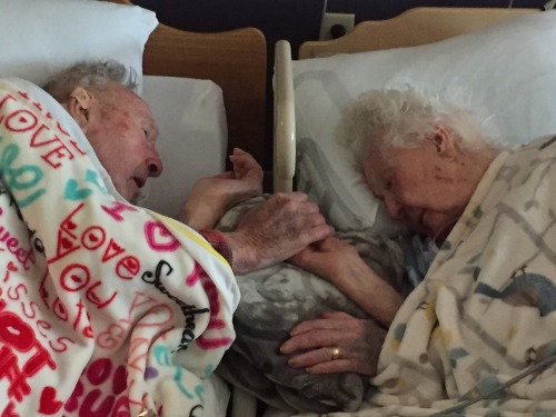sixpenceee:“My Grandma, 96, with my Grandpa, 100, hours...